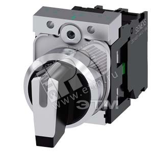 3SU1150-2BL60-1NA0 ПОВОРОТНЫЙ ПЕРЕКЛЮЧАТЕЛЬ С ВОЗМОЖНОСТЬЮ ПОДСВЕТКИ, 22MM, КРУГЛЫЙ, МЕТАЛЛИЧЕСКИЙ Г - SIEMENS