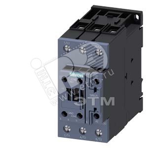 Контактор 3п AC3 18.5кВт/400В блок-контакты 1НО+1НЗ US 24В АС 50Гц типоразмер S2 винтовые клеммы - SIEMENS
