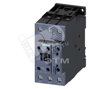 Контактор 3п AC-3 18.5кВт/400В блок-контакты 1НО+1НЗ US 20-33В AC/DC варистор типоразмер S2 винтовые клеммы монтаж на горизонтальной поверхности (3RT2035-1NB30-1AA0) - SIEMENS