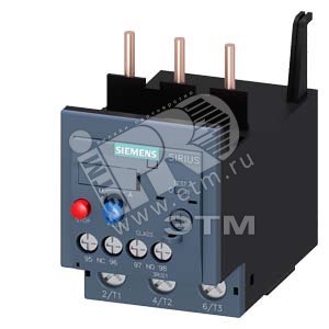 Реле перегрузки 47.57 A защита электродвигателя типоразмер S2 класс 10 монтаж на контактор винтовые клеммы