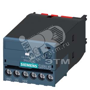 3RA2813-1AW10 SOLID-STATE TIME-DELAY AUXILIARY SWITCH, ON-DELAY RELAY 1 CO CONTACT 24...240V AC/DC T - SIEMENS