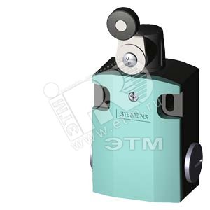 SIRIUS POSITION SWITCH METAL ENCLOSURE 56MM WIDE DEVICE CONNECTION 3X (M20X1.5) 1NO/1NC SNAP-ACTION CONTACTS ROTARY ACTUATOR RIGHT/LEFT ADJUSTABLE, W.  METAL LEVER 27MM LONG AND PLASTIC ROLLER 19MM - SIEMENS