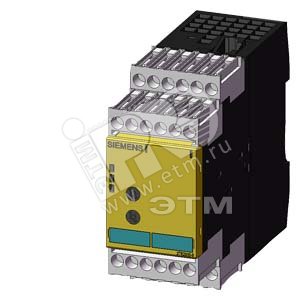SIRIUS SAFETY RELAY ДЛЯ SAFETY-ORIENTED STANDSTILL MONITORING, 230V AC, 45.0MM, SCREW TERMINAL,  FK INSTANT.: 3NO 1NC,  FK DELAYED: 0, MK: 3, AUTO START, BASIC UNIT, MAX. ACHIEV. CAT. EN954-1: 4, MAX. ACHIEV. SIL ДО IEC61508:3, - SIEMENS