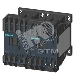 REV. COMB., AC3, 3KW/400V AC220V 50HZ / 240V 60HZ 3-POLE, SZ S00 SPRING-LOADED TERMINAL ELECTR. AND MECH. INTERLOCK (3RA2315-8XB30-2AP6) - SIEMENS