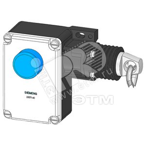 SIGUARD Выключатель тросовый 1хM16х1.5 металлокорпус 1НО+1НЗ с фиксацией разблокировка ключом длина троса до 50м - SIEMENS