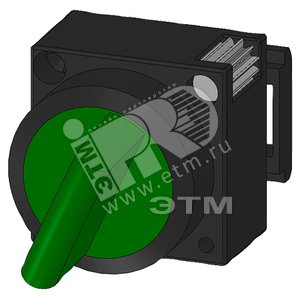 Переключатель с подсветкой O-I с фиксацией зеленый (3SB3001-2KA41) - SIEMENS