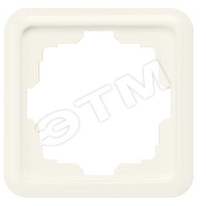 5TG1801 DELTA PROFIL ТИТАНОВО-БЕЛЫЙ РАМКА 1-МЕСТНАЯ  ВЫРЕЗАННАЯ 48Х48   80Х80MM