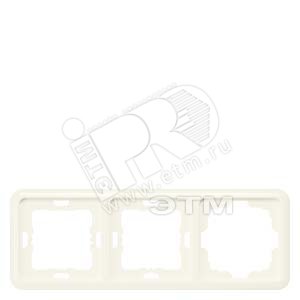 DELTA PROFIL СЕРЫЙ ЖЕМЧУГ РАМКА 3-МЕСТНАЯ  2 ВЫРЕЗ.48Х48  222X80MM (5TG1864) - SIEMENS