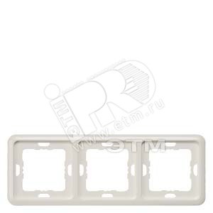 DELTA PROFIL СЕРЫЙ ЖЕМЧУГ РАМКА 3-МЕСТНАЯ С ПРЯМЫМИ УГЛАМИ 222X80MM (5TG1873) - SIEMENS