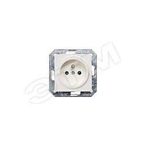 Розетка DELTA I-SYSTEM 10A DC/16А AC 250Вс защитным контактом защитными шторками с безрезьбовыми контактными зажимами электромеханическая часть титаново-белый (5UB1350) - SIEMENS
