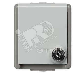 DELTA FLACHE Розетка двойная SCHUKO с крышкой 10A DC/16А AC 250В IP44 наружная брызгозащищенная с замком - SIEMENS