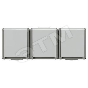 5UB4731 DELTA FLACHE РОЗЕТКА SCHUKO 3-МЕСТНАЯ С КРЫШКАМИ 10A DC/16А AC 250В IP44 ГОРИЗОНТАЛЬНОГО РАС - SIEMENS