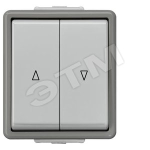 5TD4708 DELTA FLACHE ТЕМНЫЙ/СВЕТЛЫЙ СЕРЫЙ IP44 2КНОПКИ ДЛЯ УПРАВЛЕНИЯ ЖАЛЮЗИ 10А 250V НАВЕСНОГО МОНТ - SIEMENS