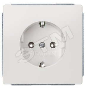 5UB1855 DELTA STYLE ТИТАНОВО-БЕЛЫЙ РОЗЕТКА SCHUKO 10A DC/16А AC 250В С ЗАЩИТНЫМ КОНТАКТОМ C ЗАЩИТНЫМ