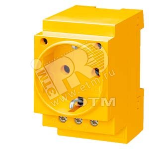 5TE6810 РОЗЕТКА SCHUKO 16A  НА DIN-РЕЙКУ ЖЕЛТАЯ VDE - SIEMENS