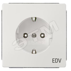 5UB1825 DELTA STYLE SCHUKO OUTLET 10/16A 250V WITH LABELING EDV TITANIUM WHITE