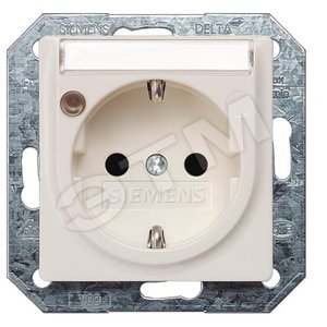 I-SYSTEM SCHUKO SOCKET OUTLET W. INCREASED TOUCH PROTECTION W. LABELING FIELD AND STATUS DISPLAY ЭЛЕКТРОБЕЛЫЙ, 55MM X 55MM - SIEMENS