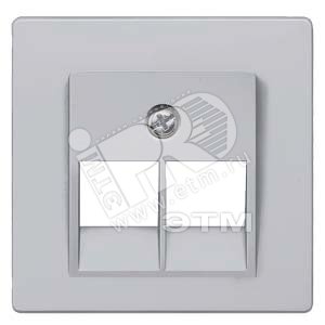 5TG1261 DELTA I-SYSTEM АЛЮМИНЕВЫЙ МЕТАЛЛИК КРЫШКА СИСТЕМНОЙ РОЗЕТКИ  2X8-ПОЛЮС. 55X55MM