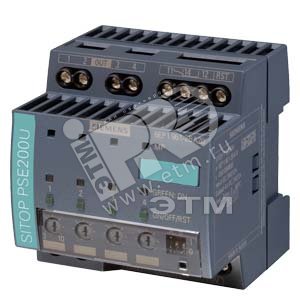 SITOP PSE200U 10 A, МОДУЛЬ СЕЛЕКТИВНОСТИ, 4 КАНАЛА, ВХОД: =24 В, ВЫХОД: =24 В/ 10 А НА КАЖДЫЙ КАНАЛ. ВЫХОДНОЙ ТОК НАСТРАИВАЕТСЯ В ДИАПАЗОНЕ 3 — 10 А (6EP1961-2BA21) - SIEMENS