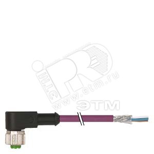 3RK1902-1GB50 BUS КАБЕЛЬ, FOR PROFIBUS PREASSEMBLED ONE SIDE 1XM12 ANGLED, MALE 3-CORE, SHIELDED LEN - SIEMENS