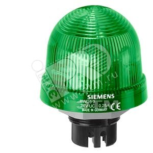 Встроенный люминисцентный проблесковый элемент, 24V, зеленый