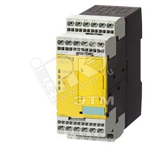 SIRIUS SAFETY RELAY WITH RELAY RELEASE CIRCUITS (RC), UC 24...240V, 45.0MM, SPRING-LOADED TERMINAL, RC INSTANT.: 4S, RC DELAYED: 0, MK: 2, 8-FUNCTION SWITCH, BASIC DEVICE, MAX. ACH. CAT. EN954-1: 4, MAX. ACH. SIL ДО IEC61508:3, - SIEMENS