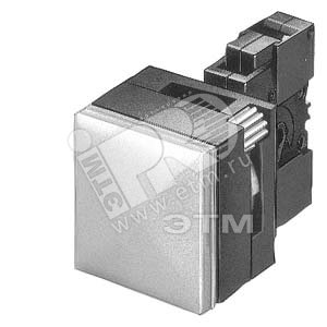 Лампа индикаторная квадратная 24V AC/DC патрон BA9S голубая - SIEMENS