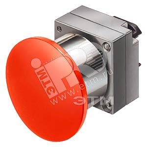 22MM METAL ROUND ACTUATOR: MUSHR.PUSHBUTTON 40MM MOMENTARY CONTACT TYPE WITH HOLDER BLACK Z= 20 UNITS PACKED - SIEMENS