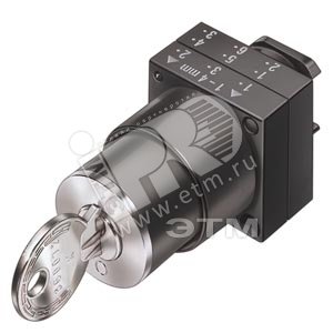 Переключатель замок с 2 ключами I-0-II, с фиксацией IKON, ключ номер 3600121K1 0 - SIEMENS