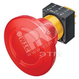 22MM PLASTIC ROUND ACTUATOR: EMERGEN.-STOP MUSHR.PUSHB. 60MM LATCH. C ROT.-TO-UNLATCH MECH. Z=WITHOUT HOLDER RED Z=WITHOUT HOLDER=B01 - SIEMENS