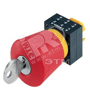 22MM PLASTIC ROUND ACTUATOR: EMERGEN.-STOP MUSHR.PUSHB. 40MM WITH CES KEY-OPER.SWITCH LATCHING WITH KEY-OPER.SWITCH- UNLOCKING LOCK NO SSG 10 Z=WITHOUT HOLDER RED - SIEMENS