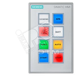 КНОПОЧНАЯ ПАНЕЛЬ KP8F PN ДЛЯ PROFINET С PROFISAFE, 8 КЛАВИШ С КОРОТКИМ ХОДОМ И МНОГОЦВЕТНОЙ СВЕТОДИОДНОЙ ПОДСВЕТКОЙ, 8 НАСТРАИВАЕМЫХ DI/DO, ПИТАНИЕ =24 В (ПРОХОДНОЕ ПОДКЛЮЧЕНИЕ), 2 SAFETY ВХОДА - SIEMENS