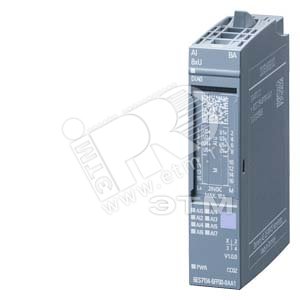 Модуль аналогового ввода SIMATIC ET 200SP AI 8XU BASIC для установки на базовый блок A0/A1 цветовой код CC02 диагностика модуля 16Бит - SIEMENS