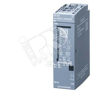 Модуль выходных реле SIMATIC ET 200SP(НО) RQ 4X/120…230 В/5A STANDARD для установки на базовый блок B0/B1 цветовой код CC00 - SIEMENS