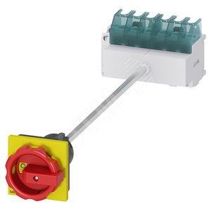 ГЛАВНЫЙ/АВАРИЙНЫЙ ВЫКЛЮЧАТЕЛЬ 6-ПОЛЮСНЫЙ IU=25, P/AC-23A ПРИ 400V=9,5KW 1НО+1НЗ, НИЖНЕГО КРЕПЛЕНИЯ Н