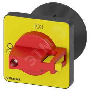 Селектор выключателя, красный/желтый 48x48mm, центр. отверст. 22,5mm, фронт.уст. для 3LD3