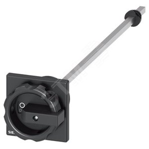 Дверной поворотный механизм, черный 66x66mm, центр.отверст. 22,5mm, фронт.уст. с валом 300mm для 3LD