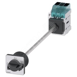 Выключатель главный трехполюсный, IU 16A рабочая коммутация при AC-23 A при 400В 7,5кВт панель установка базовая установка в дверь с центральным отверстием 22,5мм ручка черный черный 48 x 48мм с дополнительным контактом 1NO+1NC