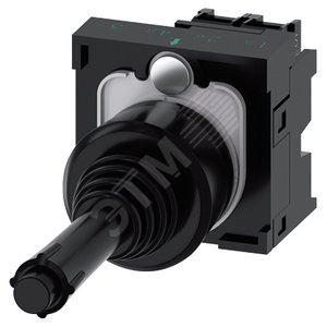 Соединитель координатный, 22 мм, круглый, пластмасса, цвет - черный, 2 положения переключателя, с фиксацией по вертикали, с механической блокировкой, в положении O, с держателем, 1 ЗМК, 1 ЗМК, винтовой зажим,