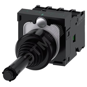 Соединитель координатный, 22 мм, круглый, пластмасса, цвет - черный, 4 положения переключателя, с фиксацией, с механической блокировкой, в положении O, с держателем, 1 ЗМК, 1 ЗМК, 1 ЗМК, 1 ЗМК, винтовой зажим,