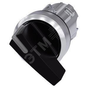 Переключатель рычажный с подсветкой, 22 мм, круглый, глянцевый металл, цвет черный, рукоятка, длинна