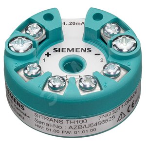 Преобразователь температуры измерительный SITRANS TH100 для PT100 для монтажа  в головку сенсора без - SIEMENS
