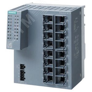 SCALANCE XC116 неуправляемый коммутатор Industrial Ethernet, 16x электрических RJ45 портов 10/100 Мбит/с, светодиодная индикация, диагностический выход с кнопкой сброса ошибкок, резервированное питание 24В, электронное руководство доступно для з - SIEMENS