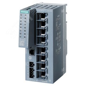 SCALANCE XC208G ЕЕС управляемый IE коммутатор 2-го уровня. 8х электрических RJ45 портов 10/100/1000 Мбит/с. 1x консольный порт. светодиодная индикация. резервированное питание 24В. конформное покрытие печатных плат. совместимость NAMUR NE21. рас - SIEMENS