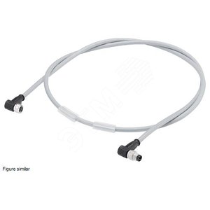 Кабель силовой M8 с полиуретановой оболочкой предсобран с угловой вилкой M8 и угловой розеткой M8 че