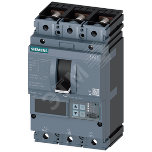 Выключатель в литом корпусе 3VA2 IEC типоразмер 160 класс отключающей способности M ICU=55кА 415В 3P ETU560 LSIG IN=160A