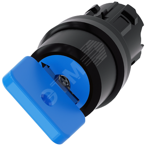 Актуатор поворотного переключателя с ключом o.m.r., 22мм, круглый, пластик, номер замка 73038, чёрны