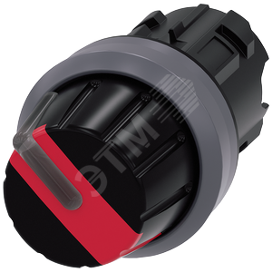 Актуатор поворотного переключателя подсветка 22мм пластик 2 положения: O-I с фиксацией