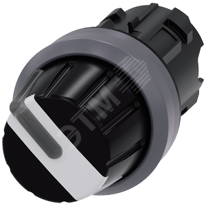 Актуатор поворотного переключателя с возможностью подсветки, 22мм, круглый, пластик с металлическим