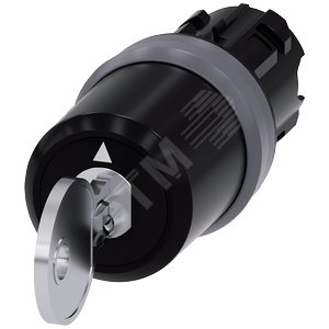 Актуатор поворотного переключателя с ключом CES 22мм пластик замок SSG10 2 ключа 3 положения: I-O<II